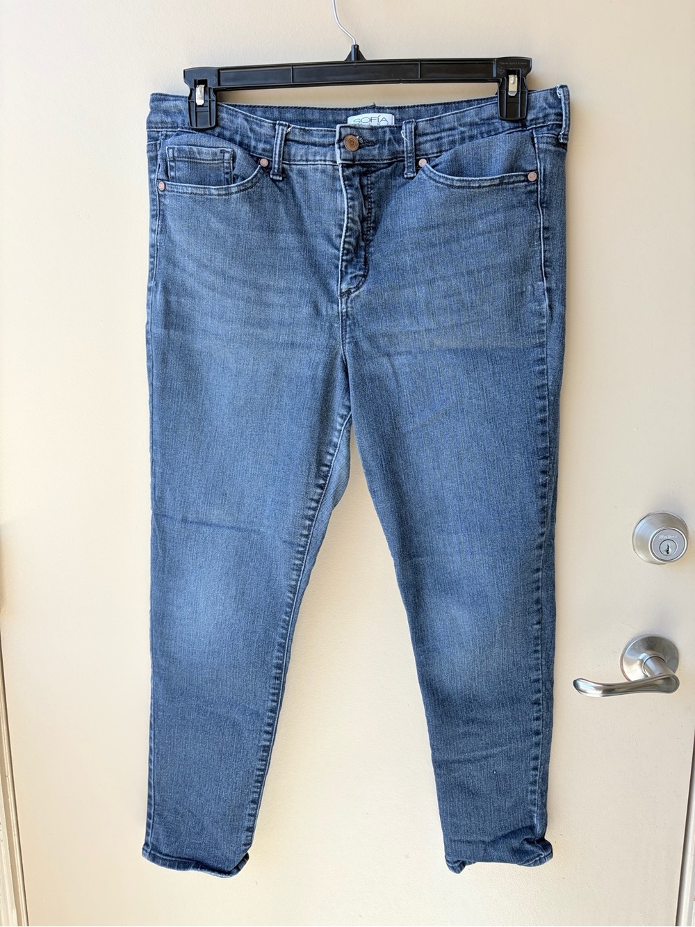 Sofia Jeans by Sofia Vergara Women's High-Rise Slim Jeans in Medium Blue size 14